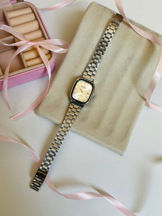 ساعت مچی زنانه برند رویال کوارتز صفحه فلزی