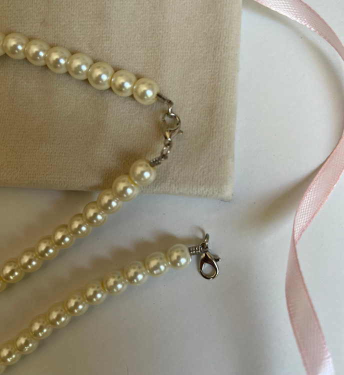 گردنبند و دستبند مینیمال مرواریدی