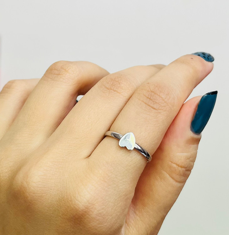 انگشتر زنانه مینیمال مدل قلب فری سایز