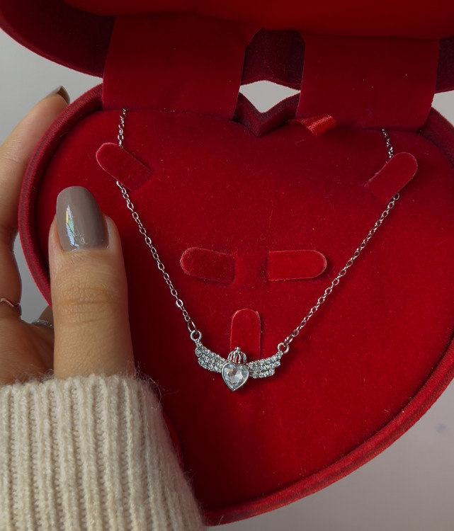 گردنبند بال فرشته نگین مخراج رنگ ثابت