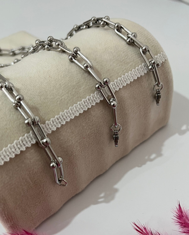 کالکشن تیفانی گردنبند و دستبند زنانه استیل مدل تیفانی ترند