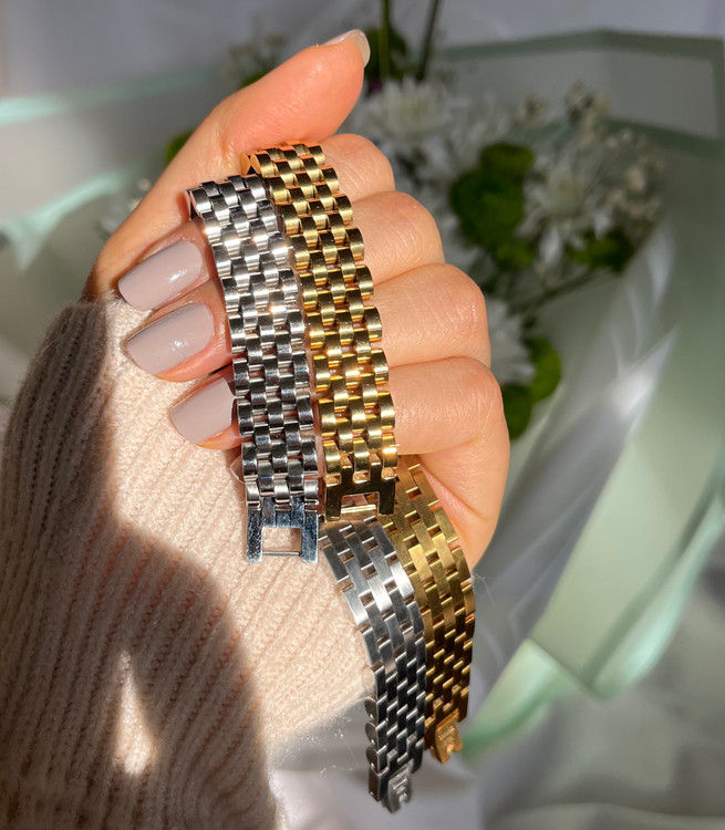 دستبند رولکس رنگ ثابت و ضدحساسیت (زنانه و مردانه)