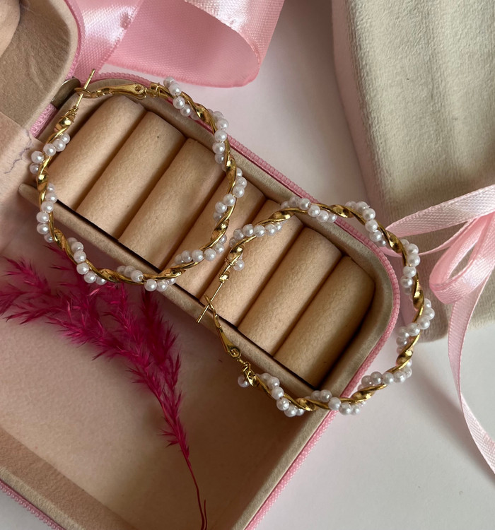 گوشواره پینترستی و مینیمال زنانه مدل مروارید